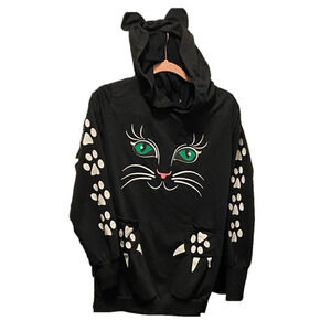 🌷 Cute Black Cat Lightweight Cat Ears Hoodie 🌷
